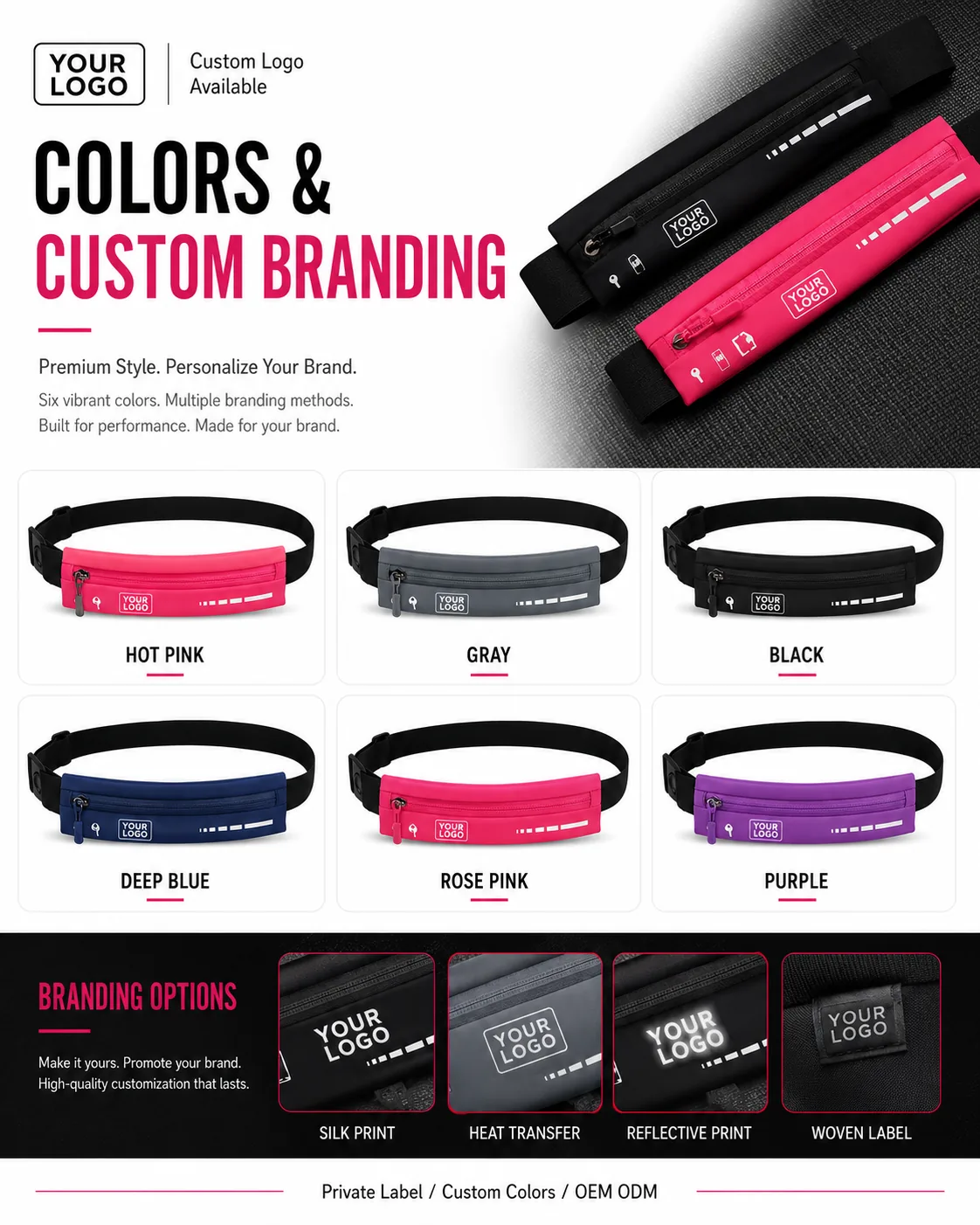 Slim Running Waist Bag — YDJL1923 - color and branding options