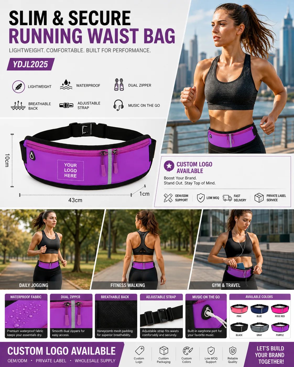 YDJL2025 Sports Running Waist Bag - lifestyle hero