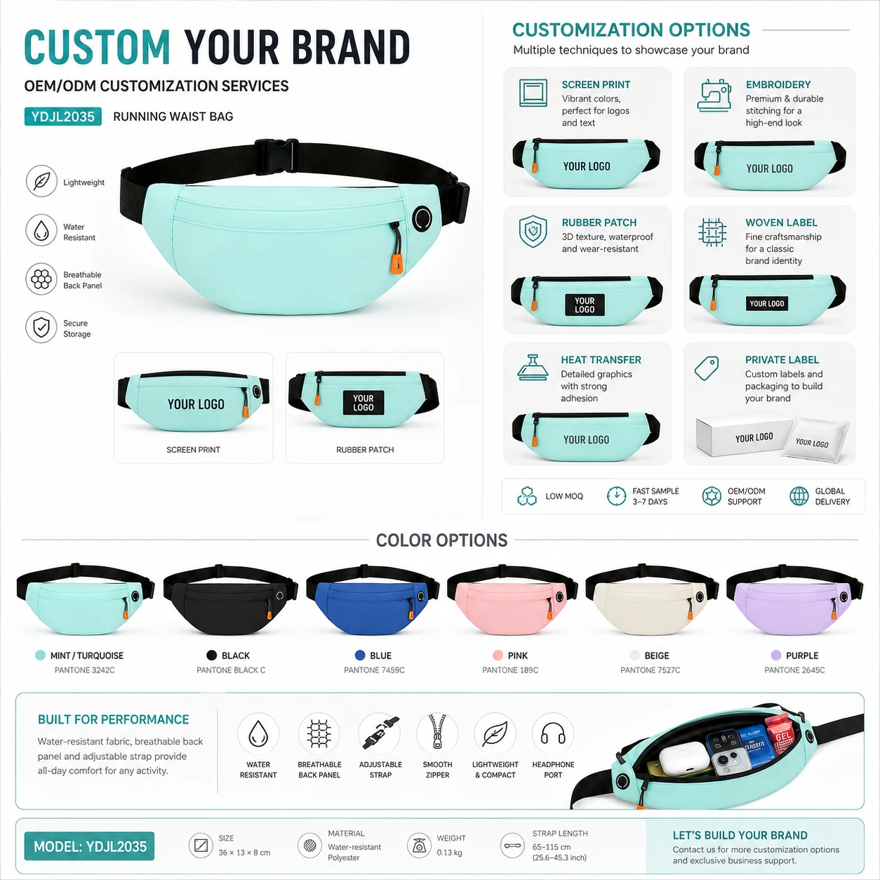 Sports Waist Bag — YDJL2035 - branding and color options
