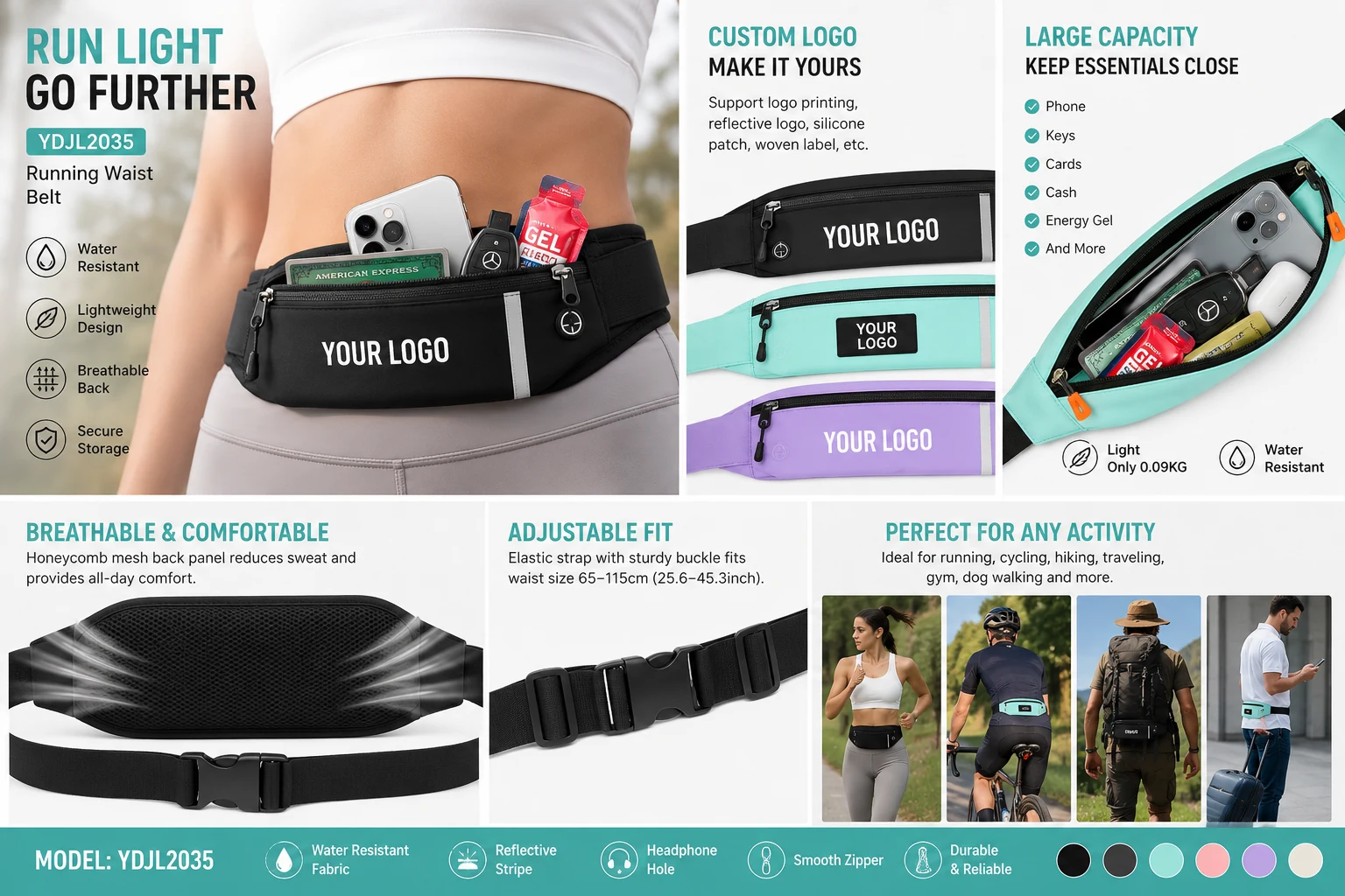 Sports Waist Bag — YDJL2035 - fit and use details
