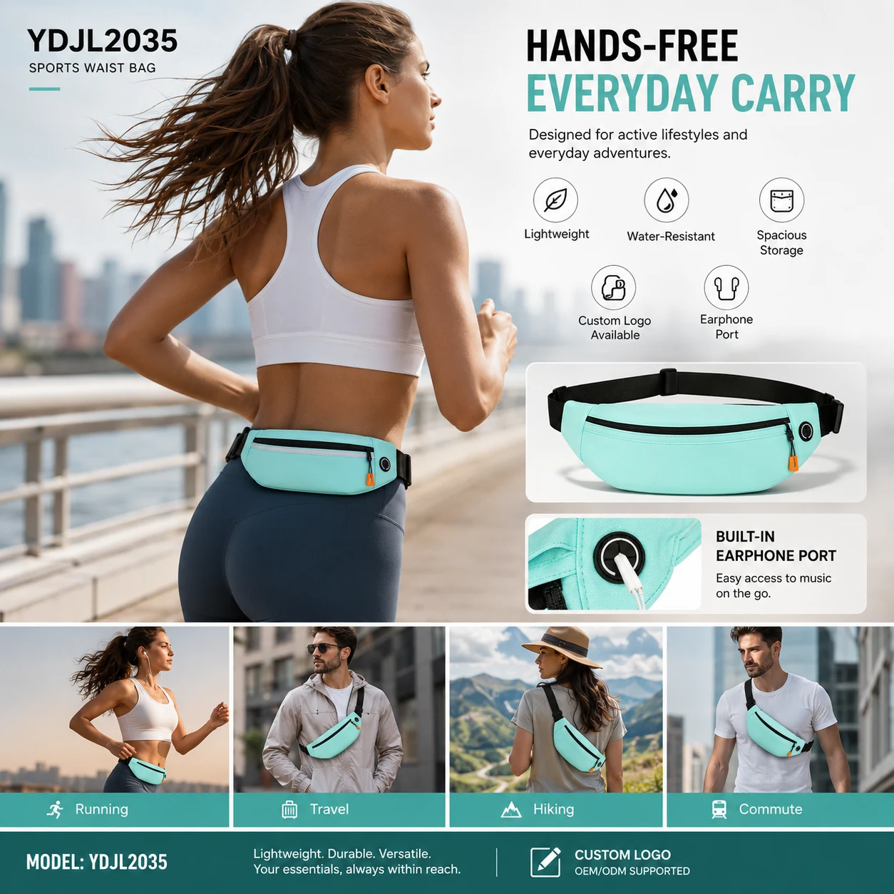 YDJL2035 Sports Waist Bag - lifestyle hero
