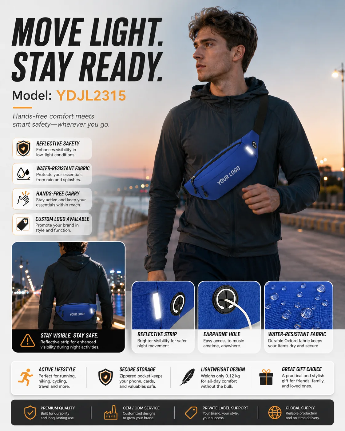 YDJL2315 Anti-Theft Sport Waist Bag - product hero