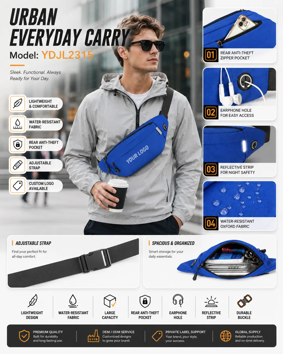 Anti-Theft Sport Waist Bag — YDJL2315 - lifestyle use